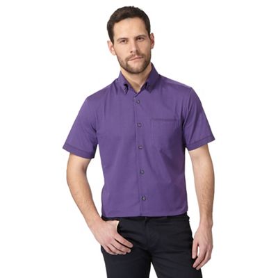 Purple donny checked tailored fit shirt